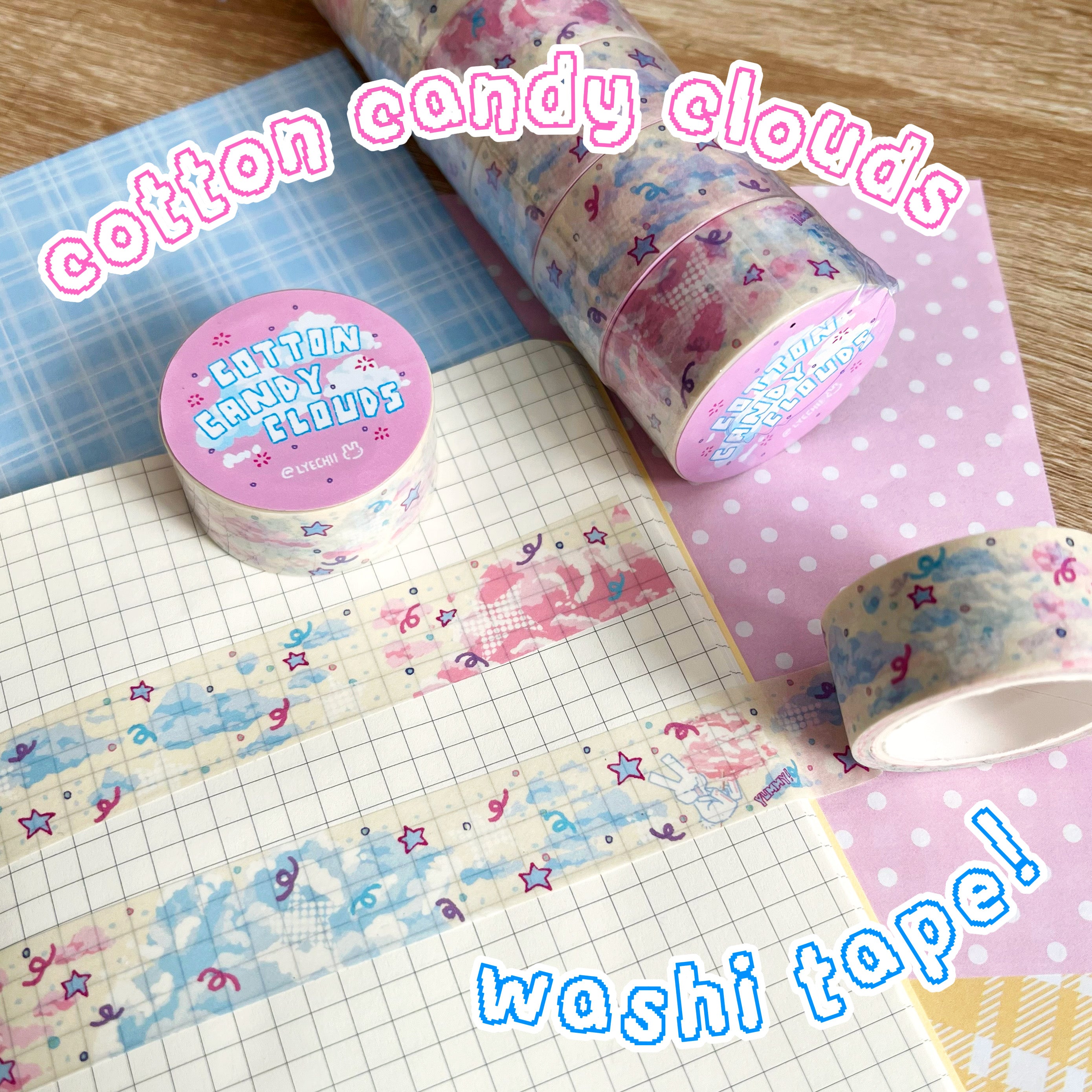 Cotton Candy Clouds Washi Tape - 5m