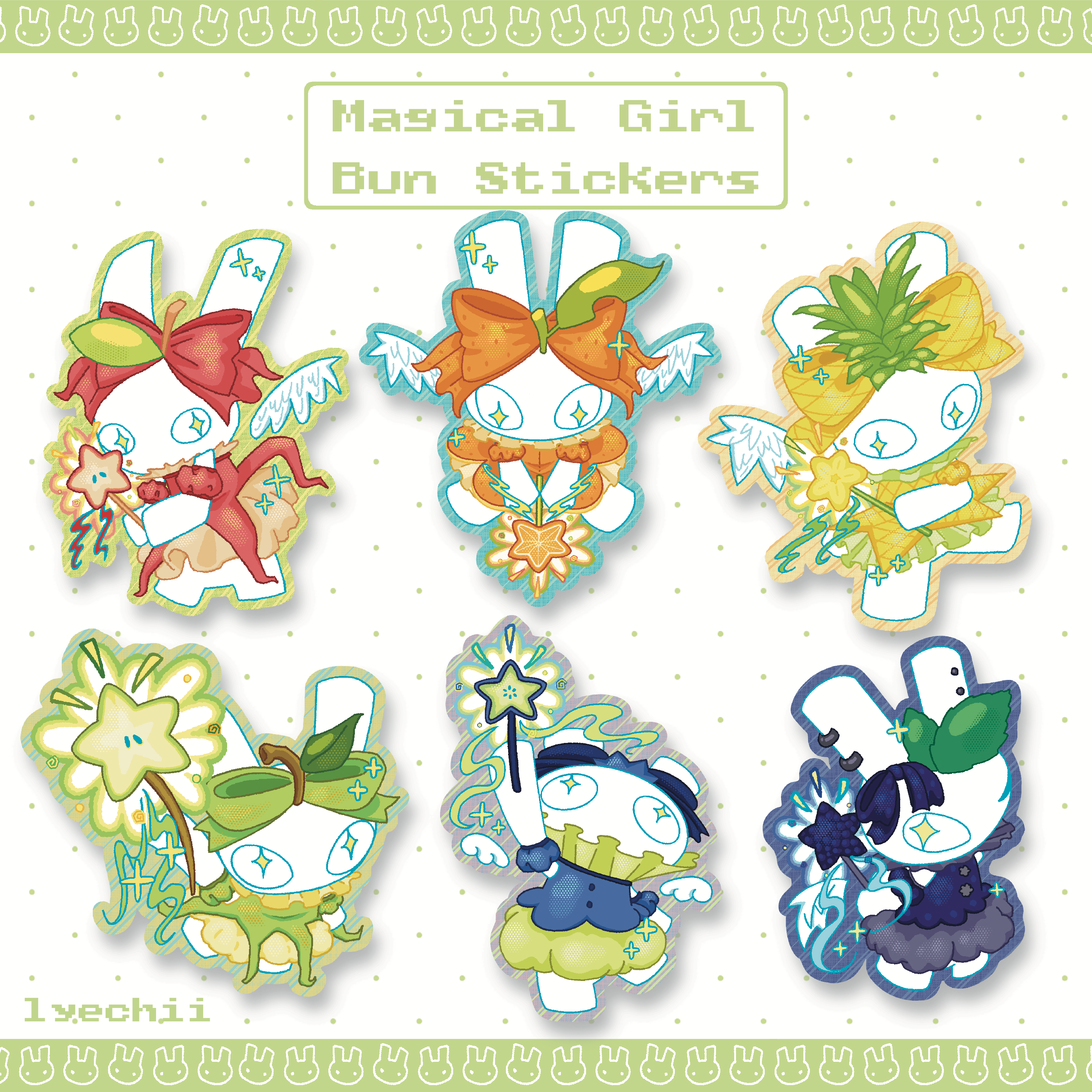 Magical Girl Bun Stickers