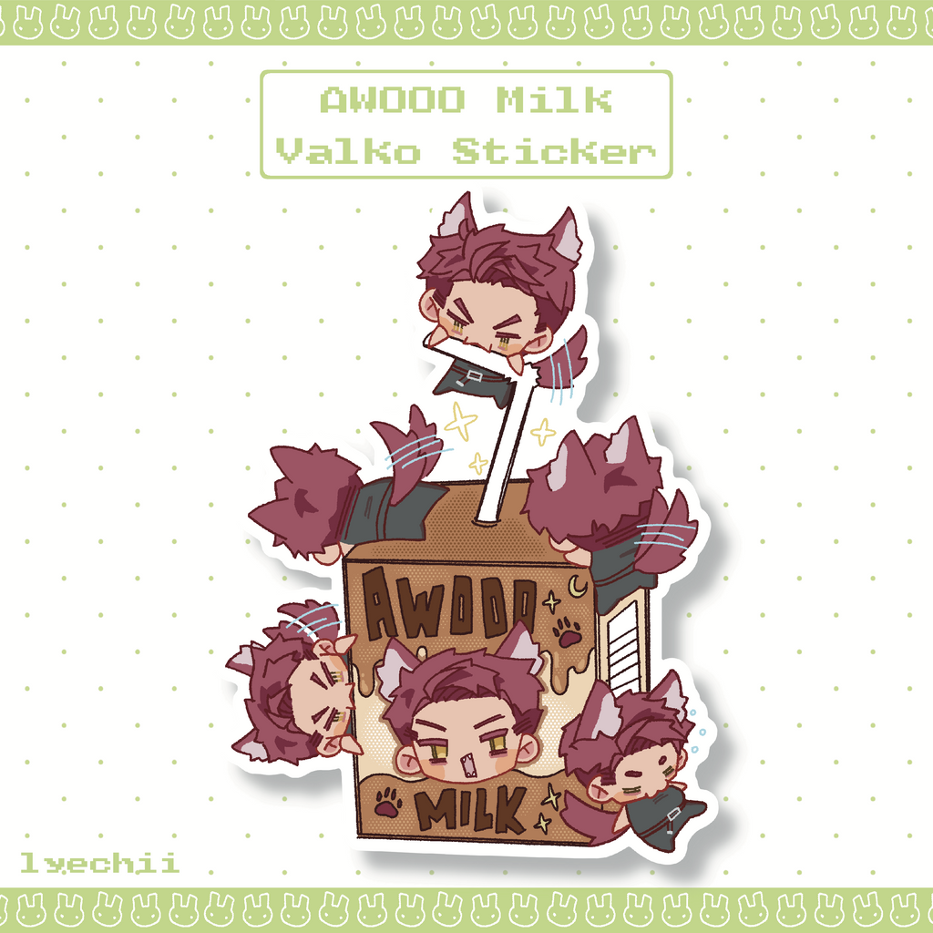 AWOOO Milk Valko Sticker