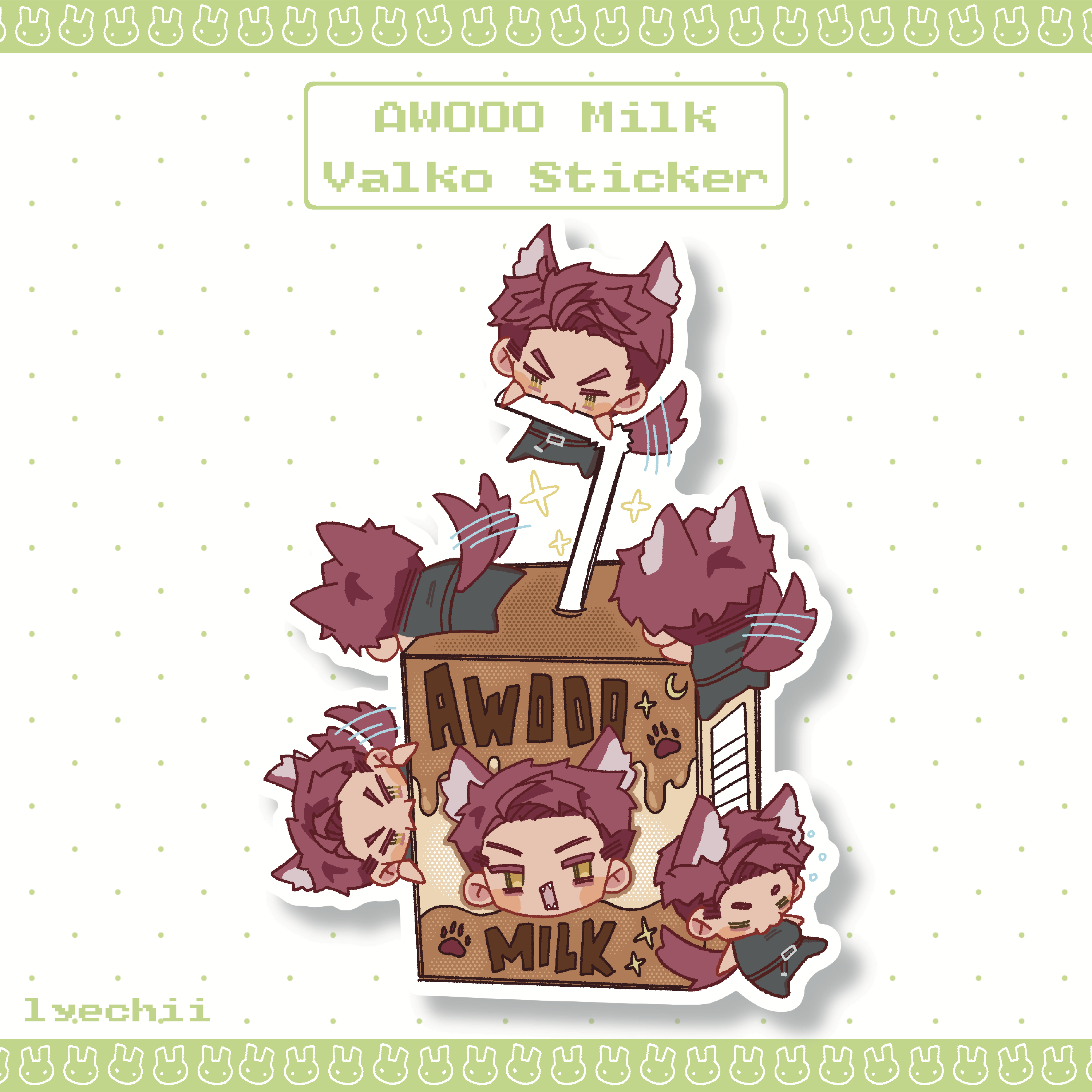 AWOOO Milk Valko Sticker