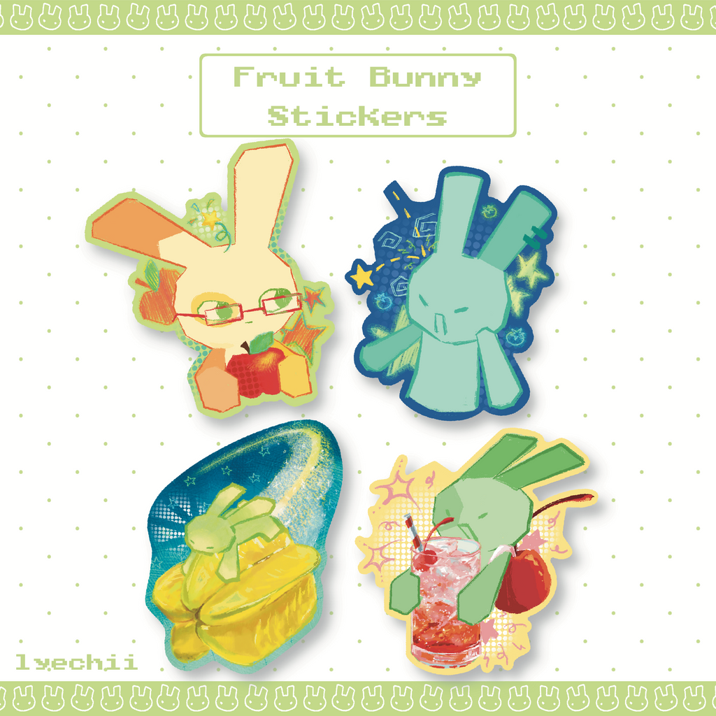 Fruit Bunny Stickers